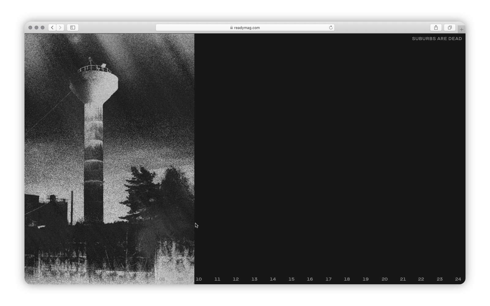 readymag blog_scroll-controlled zoom animation in Suburbs are Dead zine