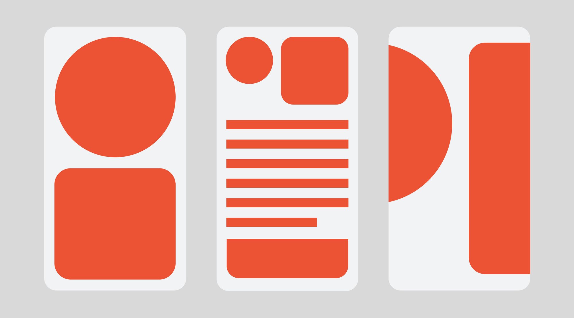 3 types of mobile layout for a quick adaptation