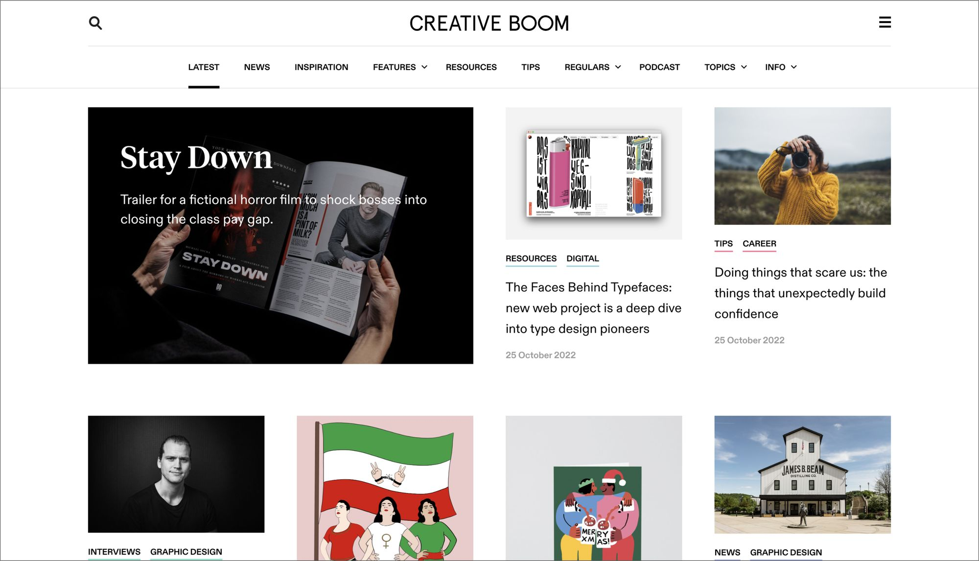 Readymag blog Creative boom cover page