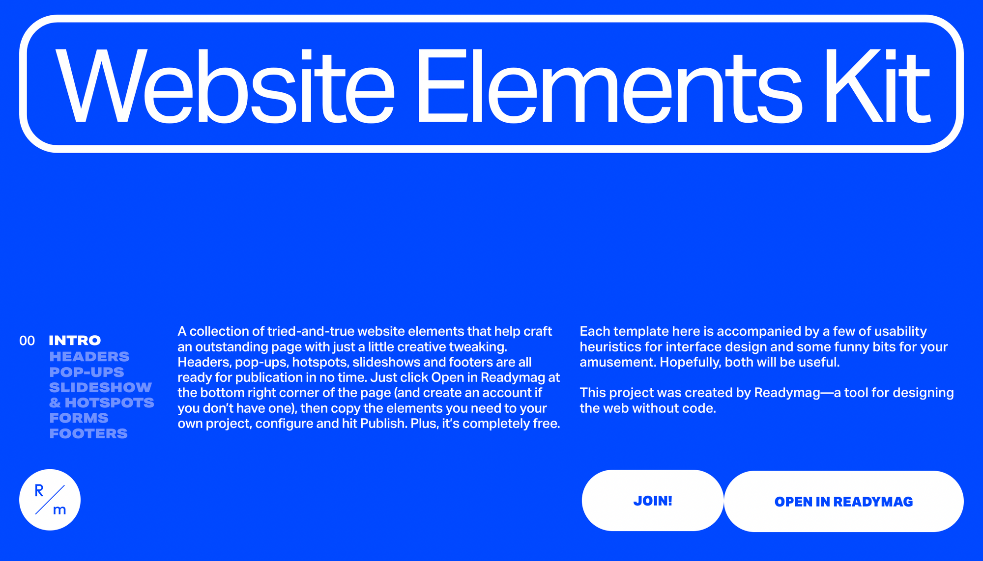 readymag blog_Website elements kit