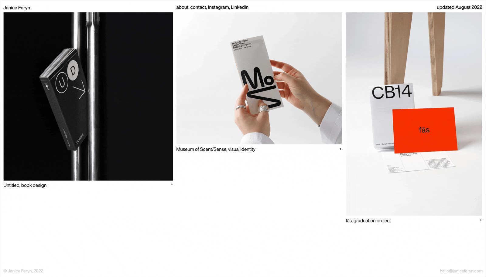 Readymag website of 2022: Design portfolio made as an online gallery