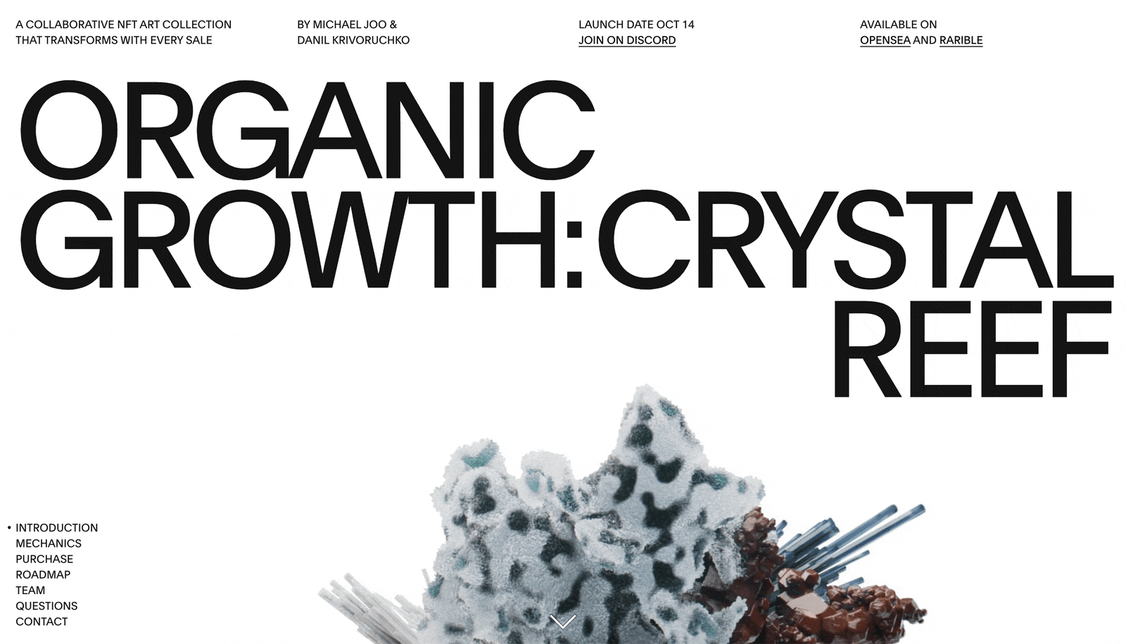 Readymag blog Organic growth crystal reef project