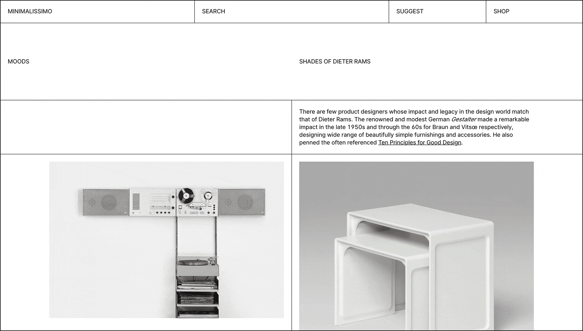 Moodboard "Shades of Dieter Rams" on Minimalissimo