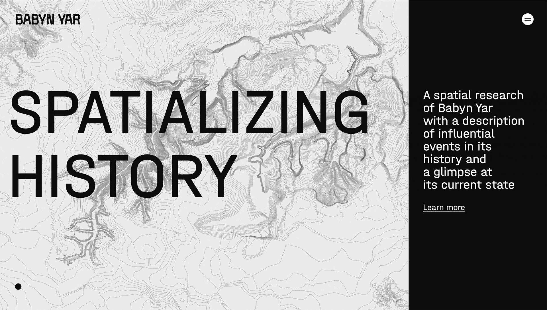 readymag blog: screenshots from “Spatializing History” by BYHMC