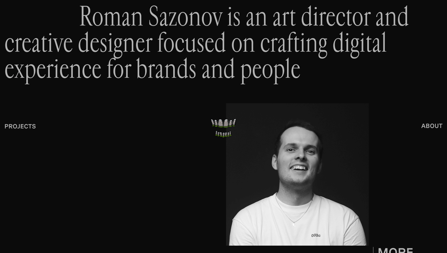 readymag blog Screenshot of Roman Sazonov’s portfolio