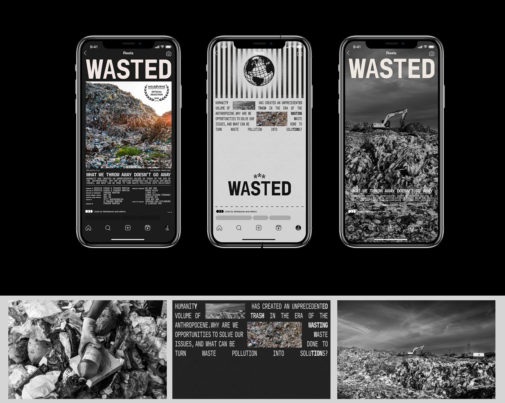 Visuals & brand ID from the author’s latest film, Wasted_readymag blog