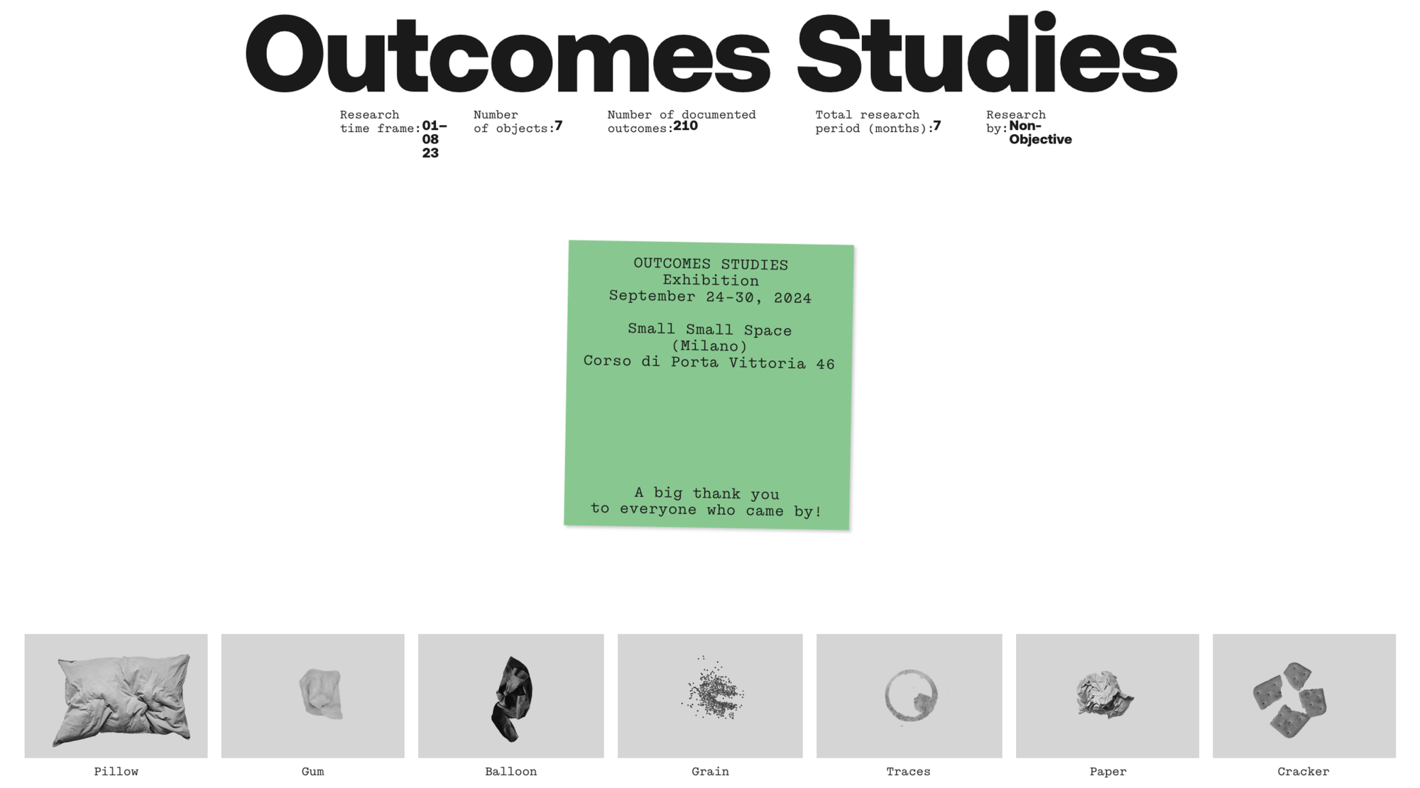 Readymag blog_Research is a key part of the Non-Objective approach. In the "Outcome Studies", they explore the nature of randomness